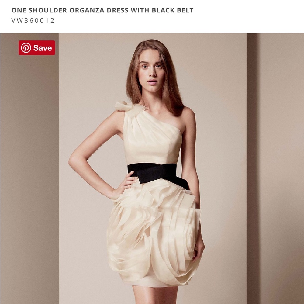 One Shoulder Tulle Vera Wang Cocktail Dress